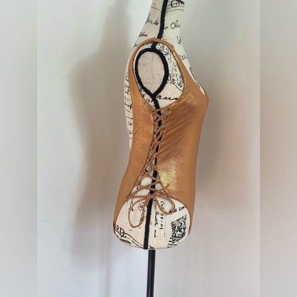 The Bikini Lab NWT Metallic Copper Scale Print Tie Side One Piece Swimsuit - Picture 7 of 8